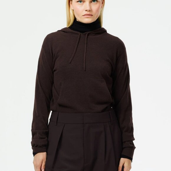Tibi Skinlike Mercerized Wool Shrunken Hoodie - Picture 2 of 7